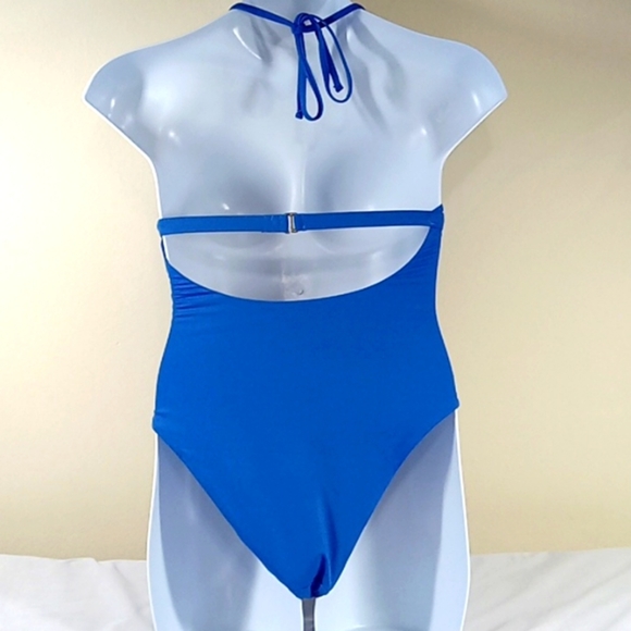 NEW Andie Bathing Suit 1 One Piece The Lagos Blue HRZ Swimwear Large - Picture 3 of 6